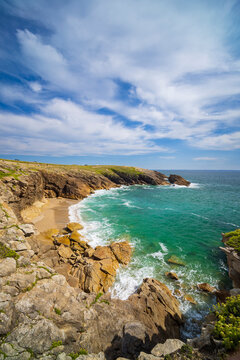 Quiberon Brittany coastline with sparkling turquoise water