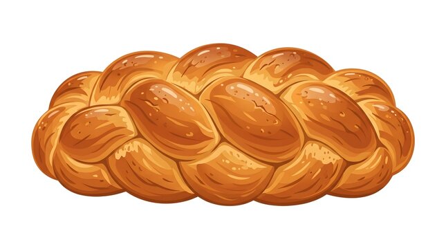 Braided Brioche Bread Texture &mdash; Golden Brown Glossy Bakery Detailed Vector