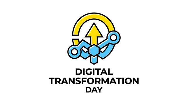 Digital transformation day abstract connection icon and growth graphic