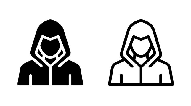 Anonymous hacker hooded person user profile icon