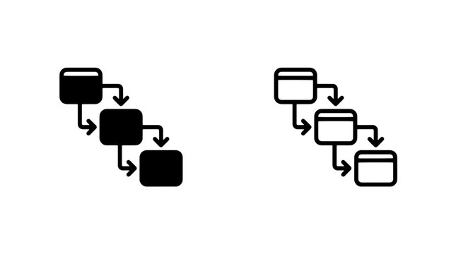 Business process workflow chart icons in flat design