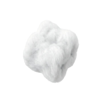 Isolated Growing Medium, Soft fluffy white cotton ball isolated on transparent background