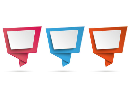 3 Origami Speech Bubbles Transparent