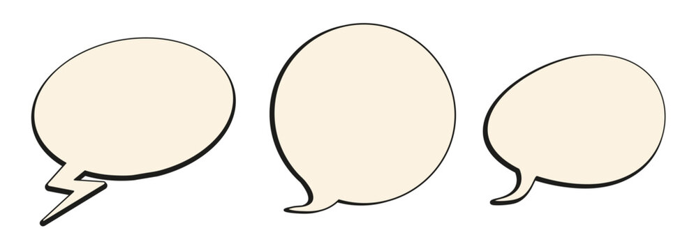 3 Comic Speech Bubbles Retro Transparent