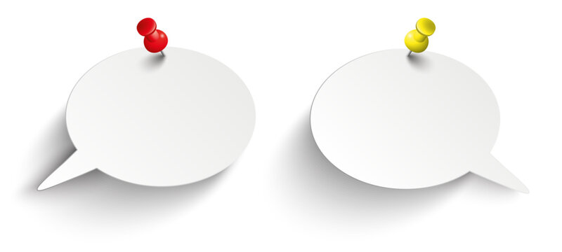 2 Speech Bubbles Colored Pins Transparent