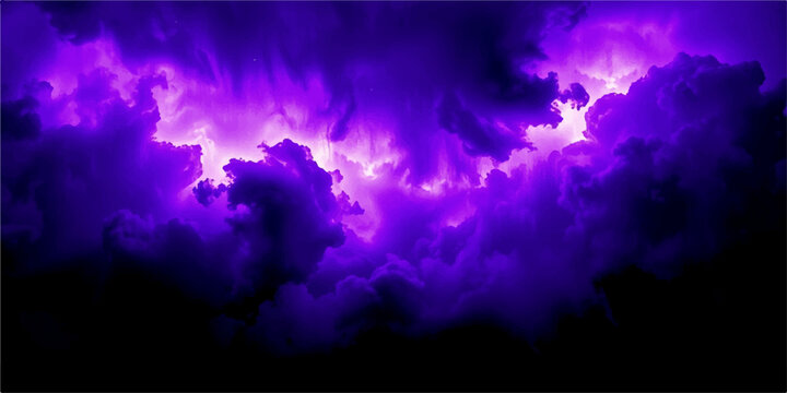 Electric Purple Storm: A dramatic display of vibrant purple storm clouds illuminated by internal lightning, creating an awe-inspiring and powerful atmospheric phenomenon.