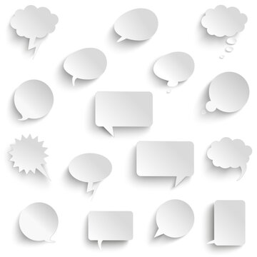 Paper Speech Bubbles Set Transparent
