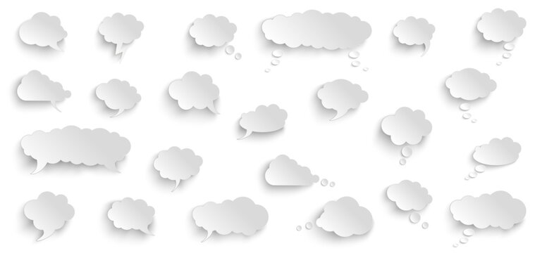 Speech Thought Bubbles Set Banner Transparent