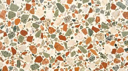Obraz premium Colorful Modern Terrazzo Texture Background with Quartz Chips
