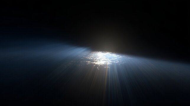 Ethereal light rays pierce through the darkness, creating a mesmerizing spectacle.