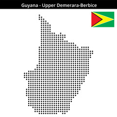 Fototapeta premium Map of Guyana region Upper-Demerara-Berbice in medium size dots