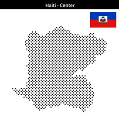 Fototapeta premium Map of Haiti region Center in medium sized cross shaped dots