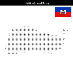 Fototapeta premium Map of Haiti region Grand'Anse in small size square dots