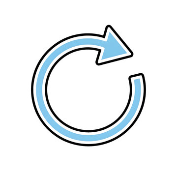 Light blue circular arrow icon for refresh and reload action