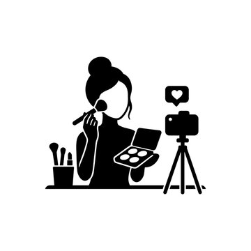 Beauty influencer streaming makeup tutorial icon