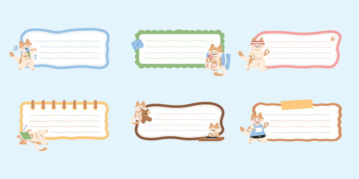 Cute cat name label and tag template