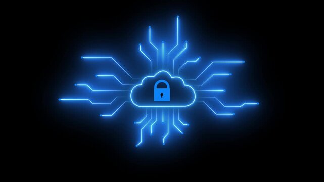 Digital Lock management system and motion graphic of process automation concept. Quality business service. Animation of icon sign with Lock icon animation on a transparent background.