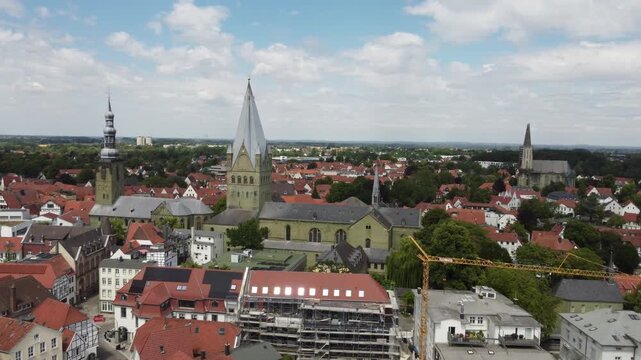 Aerial View of Soest City in North Rhine-Westphalia, Germany &ndash; Historic Townscape in 4K