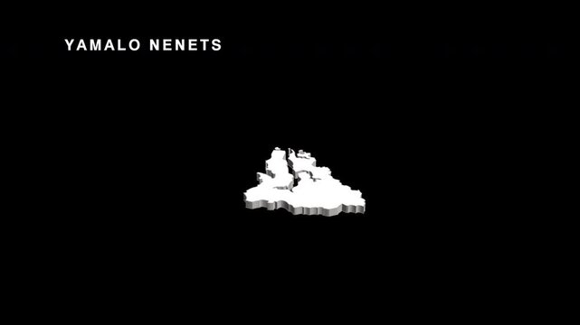 Yamalo nenets autonomous okrug map crumpling animation