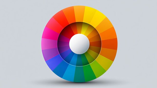 Color wheel icon isolated on a clean white background. 