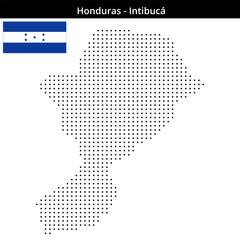 Fototapeta premium Map of Honduras region Intibucá in small size square dots