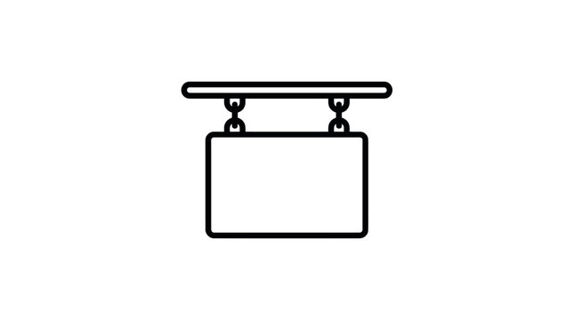 Blank hanging storefront sign on metal bracket