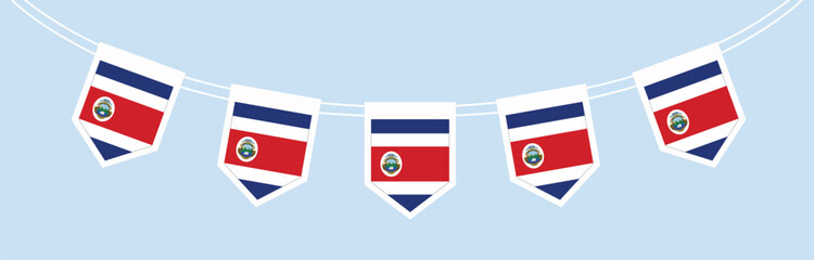 Obraz premium Costa Rica Flag Pennant Garland Bunting Decoration Isolated