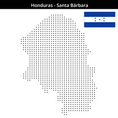 Fototapeta premium Map of Honduras region Santa-Bárbara in small size dots