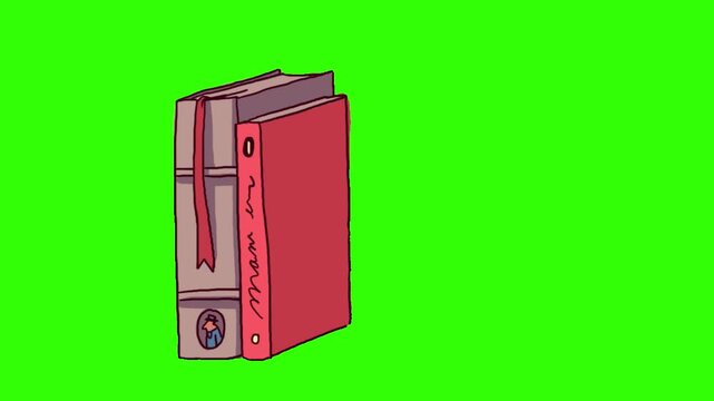 Cartoon electric pencil sharpener animation on green screen