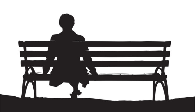 Vector draving of a lone girl
