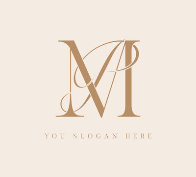 PM MP initial letter monogram logo