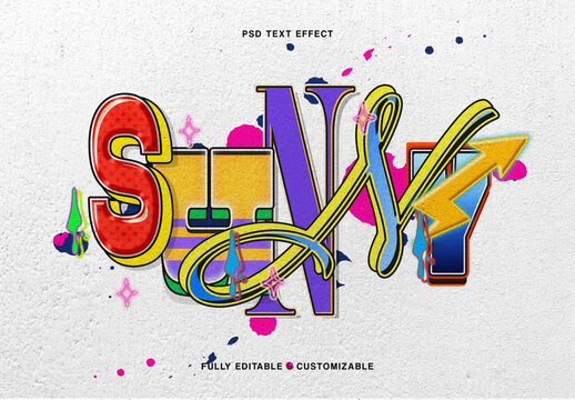 Colorful Retro Text Effect