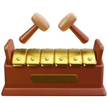 Traditional Kolintang Percussion Instrument 3D Illustrations