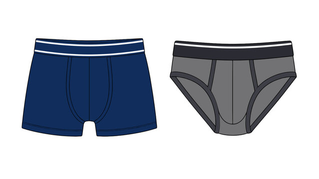 Men's underwear set with boxer briefs and briefs vector