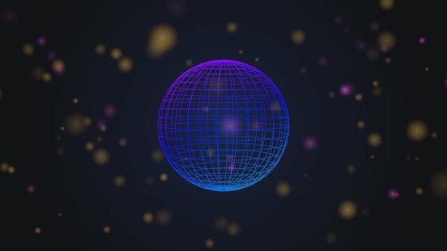 Abstract digital wireframe globe with glowing particles on a dark background representing global network connectivity