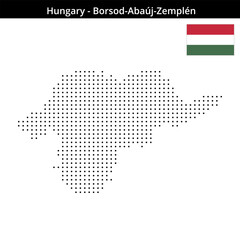 Obraz premium Map of Hungary region Borsod-Abaúj-Zemplén in small size dots