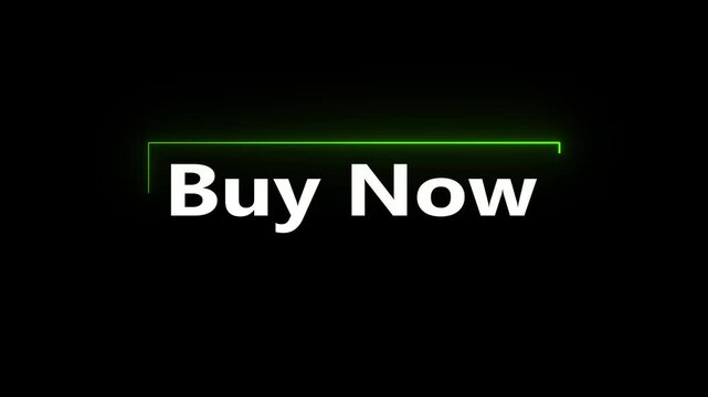 Animated Buy Now button overlay for e commerce, online stores, promotional videos, advertisements and digital marketing content & 4k animation.
