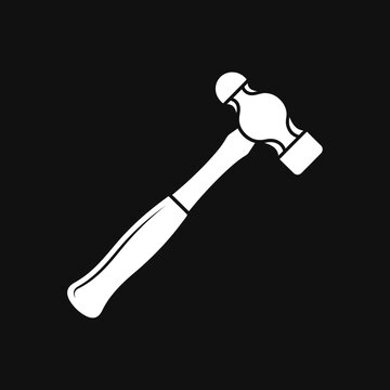 Angled ball-peen hammer hand tool icon