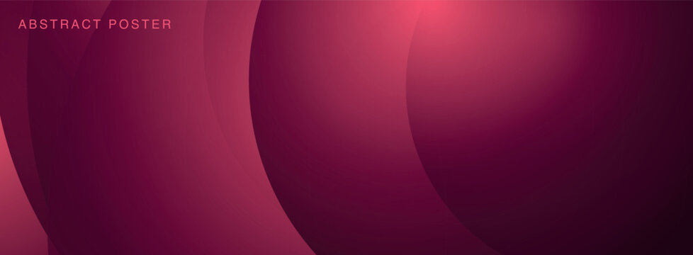 Modern Abstract Burgundy and Magenta Pink Gradient Background with Layered Spherical Waves and Lighting Glow