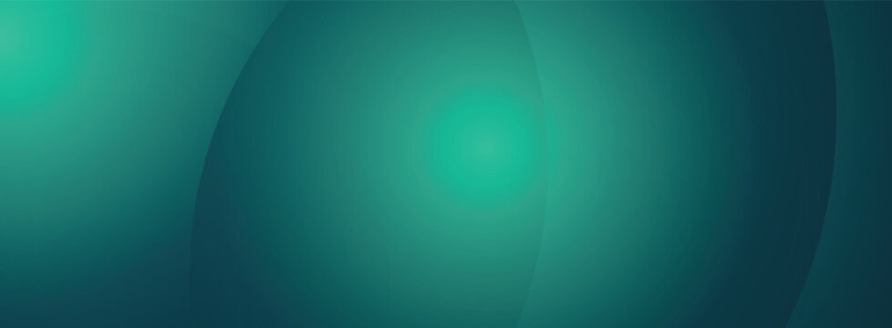 Modern Abstract Emerald Green Gradient Background with Soft Curved Spherical Waves and Lighting