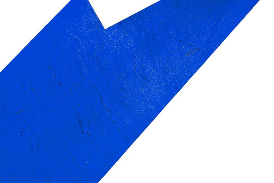 Isolated textured abstract geometric electric blue shape on pure white background, tech industrial design asset