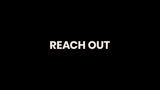 Reach Out Burn Text Reveal Animation 4K Contact Call to Action for Customer Support Business Communication and Community Engagement