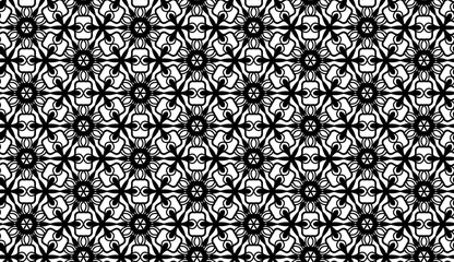 Fototapeta premium Black and White Intricate Geometric Pattern
