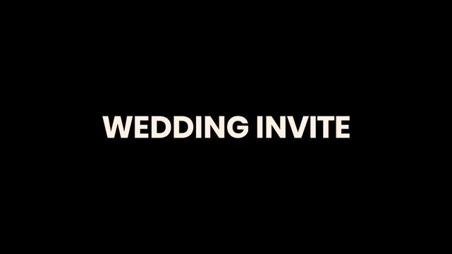 Wedding Invitation Burn Text Reveal Animation 4K Elegant Event Typography for Marriage Celebrations Save the Date Announcements and Reception Invitations