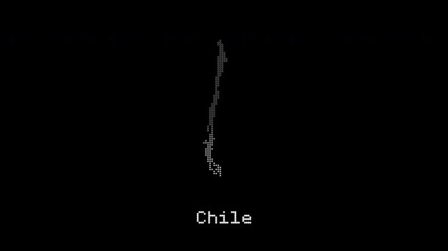 Chile map digital animation and country name appearing
