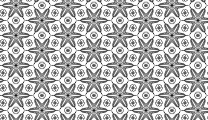 Fototapeta premium Black and White Starfish Pattern
