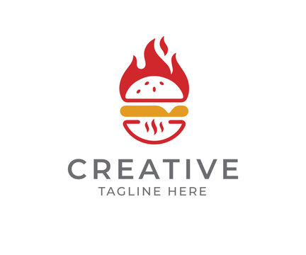 Cheese burger logo, fast food branding, modern restaurant identity, tasty burger concept, street food design.