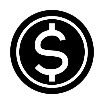 Dollar Coin Icon, often representing money, wealth, or financial value.