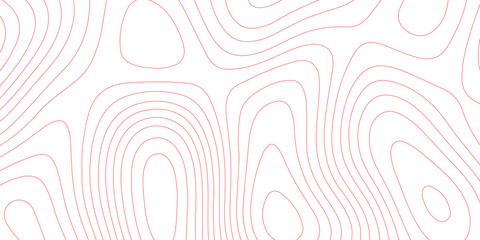 Topographic map line background abstracts red contour lines vector pattern, topographic land elevation geography grid outline mountain relief surface terrain height map design element. © Abu Bokkor Siddique