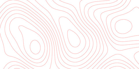 Topographic map line background abstracts red contour lines vector pattern, topographic land elevation geography grid outline mountain relief surface terrain height map design element. © Abu Bokkor Siddique